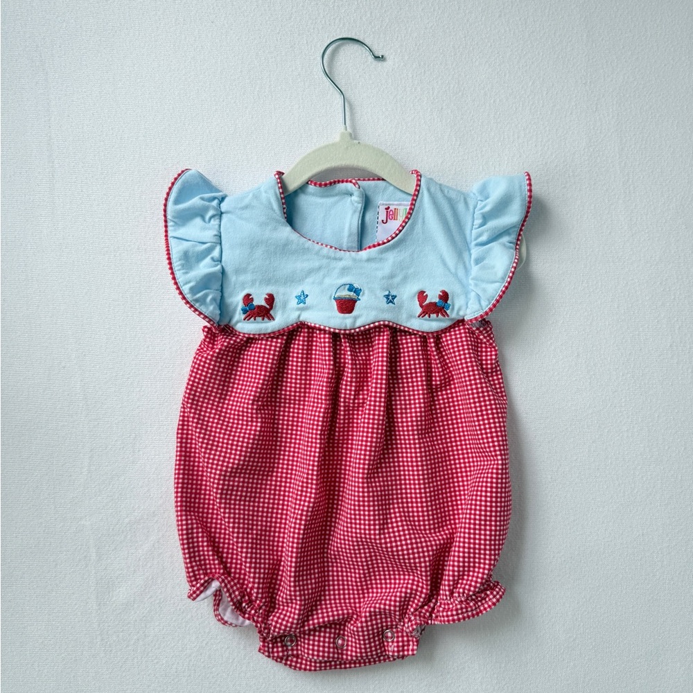 Jelly Bean Embroidered Beach Bubble, 12M